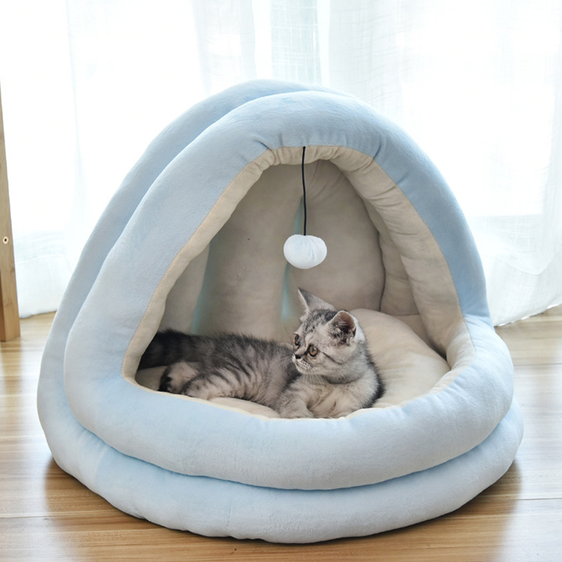 

High Quality Pet Cat Bed House Soft Warm House Kittens Kennel Small For Cats Dogs Cat Cave Cute Sleeping Nest Indoor Products