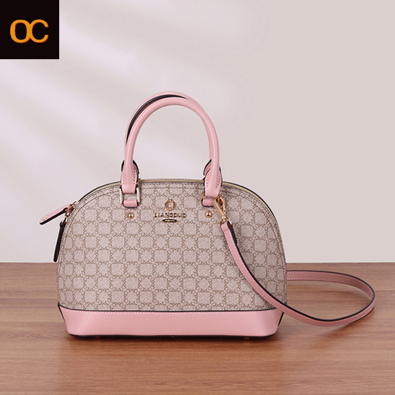 

Old cobbler Top quality Female Handbag Shell bag Classic Tote Inclined shoulder bag Genuine leather Mono Coated canvas Free Delivery, Mono gram canvas