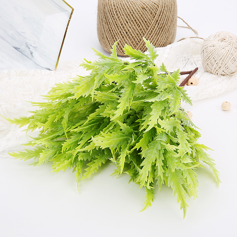 

Green plastic flower wedding decoration leaf Simulation Plant shopping mall greening landscape grass, See chart