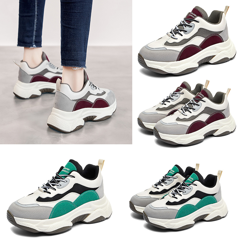 

gym jogging women men old dad shoes white grey red green breathable net comfortable trainer designer sneakers 35-40, C2