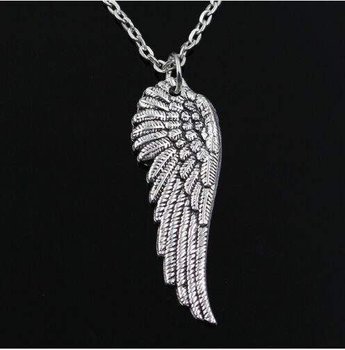 

free ship 20pcs/lot Antique silver Angel Wings chain Charms Chain Necklace Jewelry Gift DIY