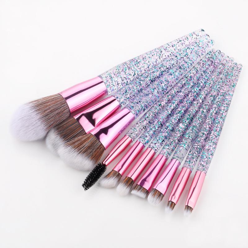 

10Pcs Makeup Brushes Makeup Set Crystal Handmade Artificial Fiber Beauty Tools New Eyeshadow Make up Brushes