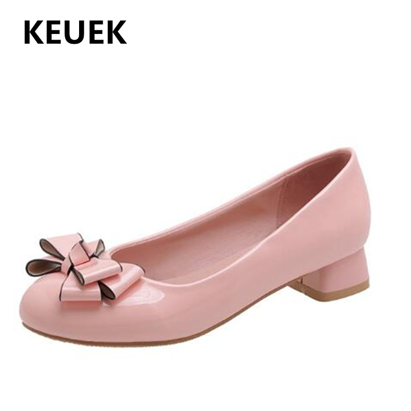 

New Children Patent Leather Black Bow Pink Sweet Girls Princess High Heels Kids Spring/Autumn Baby Moccasins 02C