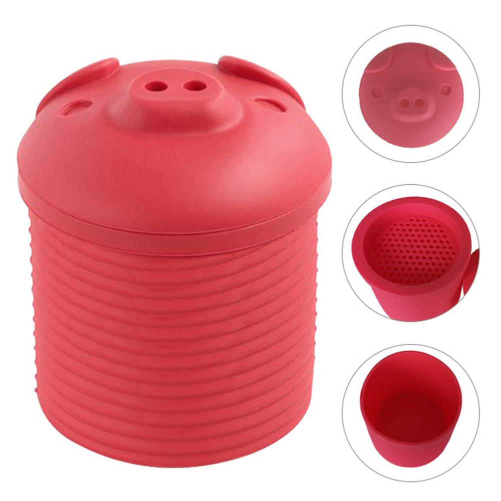

Kitchen Piggy Shaped Silicone Oil Strainer Bacon Grease Storage Can Container