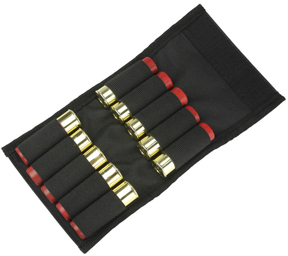 Noir GES Fusil tactique Fusil de chasse Buttstock Support de coquille Support de pochette de poche Ammo Cartridge Stockage de porteur