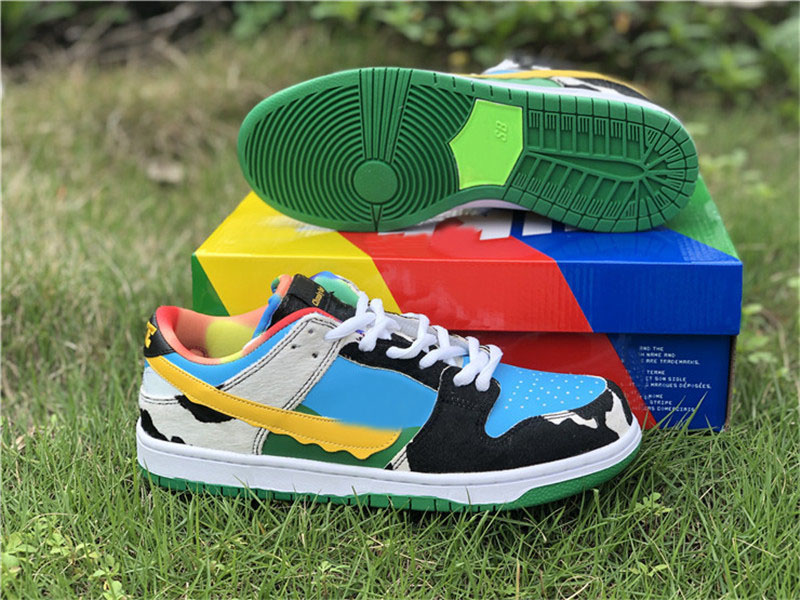 

Authentic Ben x SB Dunk Low Pro QS Chunky Dunky Jerry's Basketball Shoes Men Women Lagoon Pulse Black University Gold With Box Sneakers, Blue
