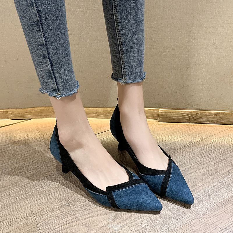 

Pointed Toe High Heel Shoes Women 2020 Spring Elegant Women Pumps 6 Cm Thin High Heel Ladies Shoes Office High Heels Women, Blue
