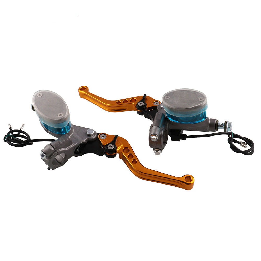 22mm Motocicleta Embrague hidr/áulico Cilindro Maestro del Freno CNC Bomba de la maneta Palanca for Honda Yamaha Suzuki Motocicleta Accesorios Palanca del Freno de Freno de Mano Color : Blue