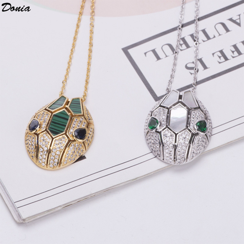 

Donia jewelry European and American fashion two color electroplate copper micro inlaid zircon necklace fashion accessories luxury birthday g