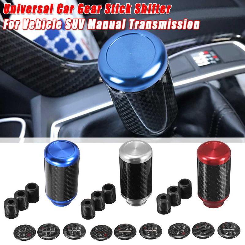 

Universal Car Real Carbon Fiber Manual Gear Stick Shifter Lever Knob For Vehicle SUV Manual Transmission 8.5CM/6.5CM Red/Blue