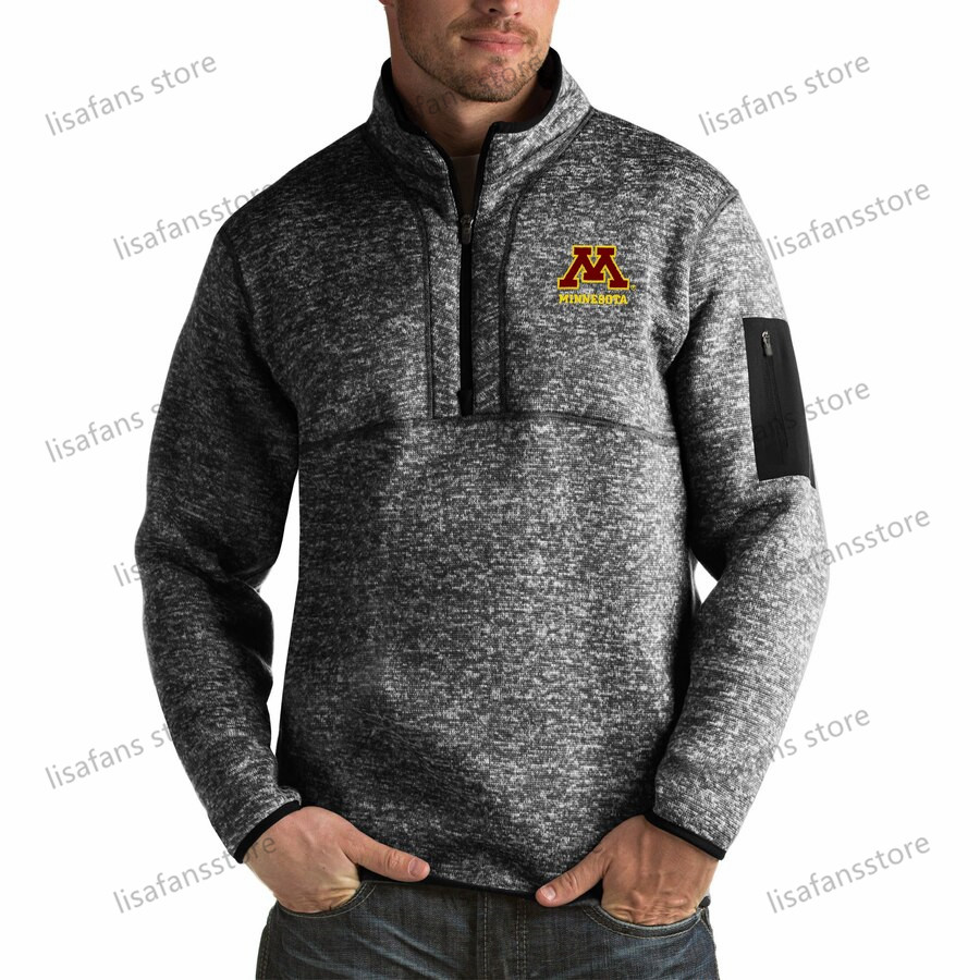 

Minnesota Golden Gophers Pullover Sweatshirts Mens Fortune Big & Tall Quarter-Zip Pullover Jackets Stitched College Football Sports Hoodies, As shows