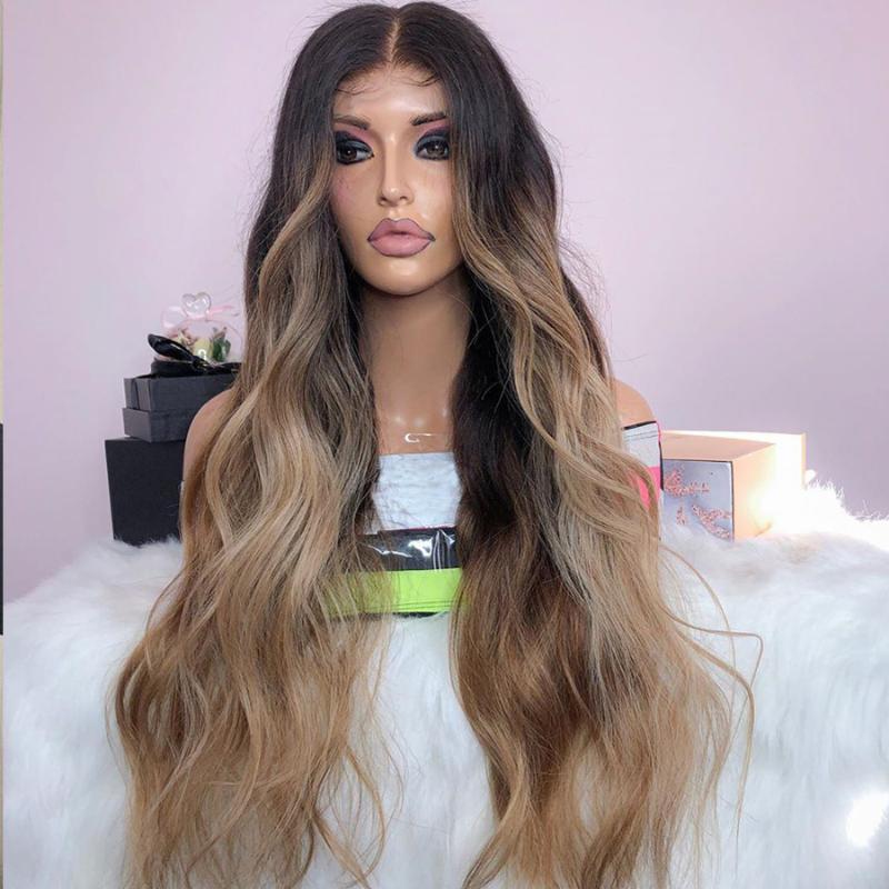 

Transparent Lace Ombre Blonde 13x6 Deep Part Lace Front Human Hair Wigs 150Density Glueless Full Wigs for Black Women, 13x3 lace front wig