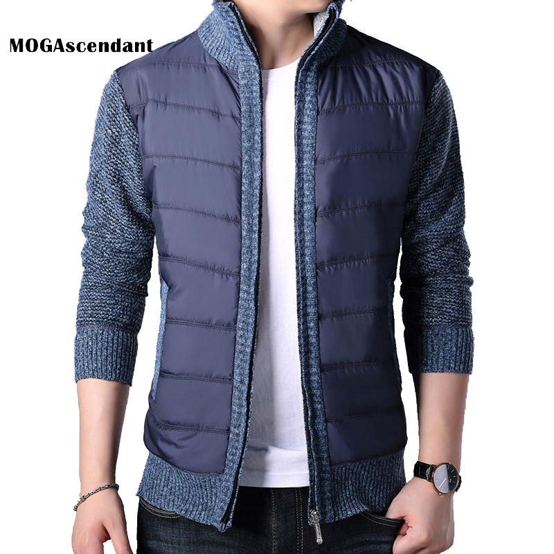 

Men's Winter Thick Sweatercoat Male Autumn Cashmere Wool Patchwork Sweatercoat Zipper Cardigans Sweater Man Outerwear Jacket, Black