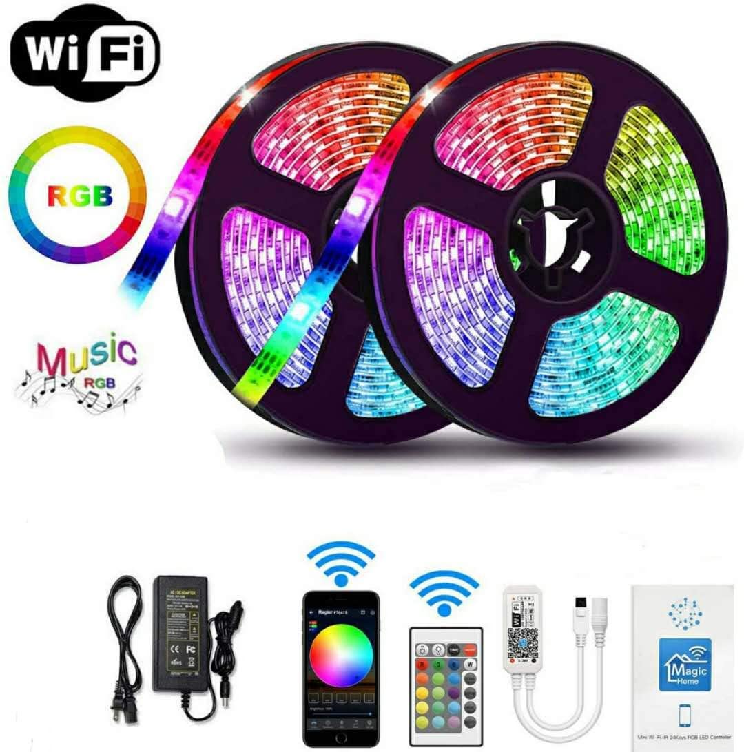 

LED Strip Lights Music Sync, WIFI LED Lights 33ft 5050 RGB 300 LED Light Strips Compatible with Alexa Google Home, Light Strip Kits