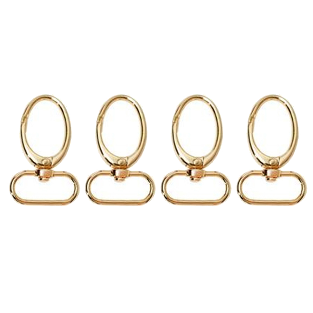 

4pcs alloy curved lobster clasps, swivel trigger clips snap oval ring, Black