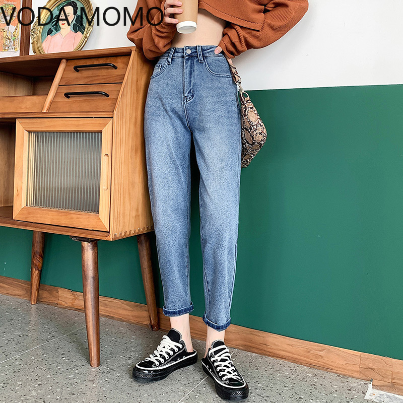 

vintage high waisted jeans woman fashionable woman's jeans for women ripped boyfriend women's harem pants Plus size, Black