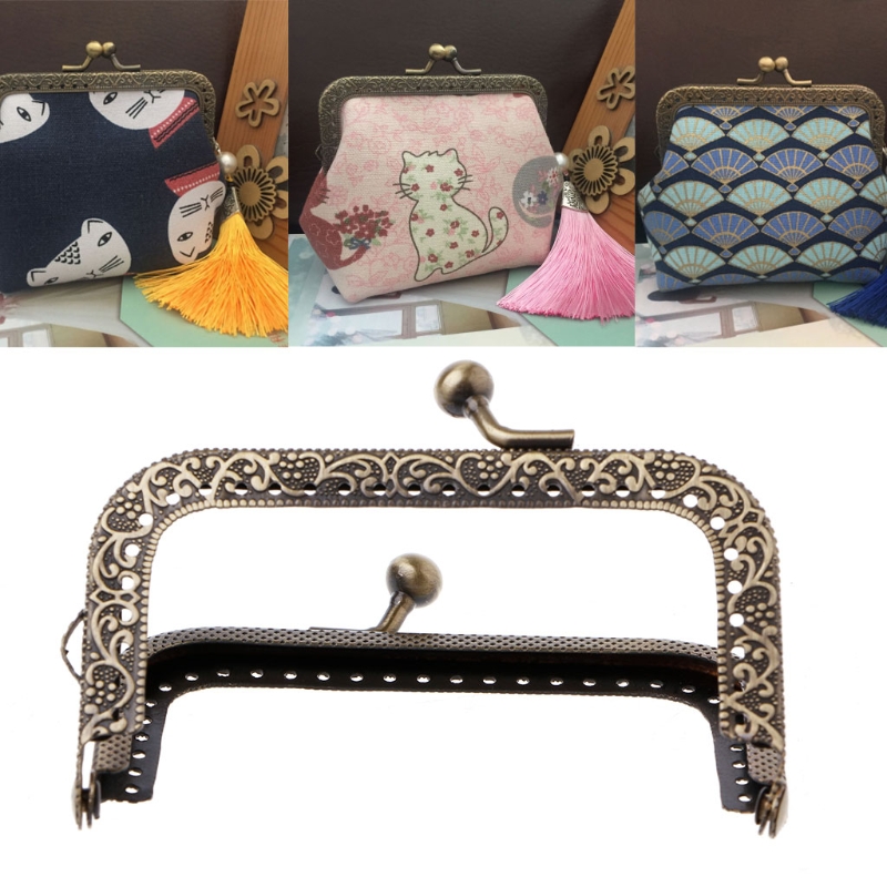 Metal Diamond Head Purse Bag Handbag DIY Craft Frame Kiss Clasp Lock Accessory