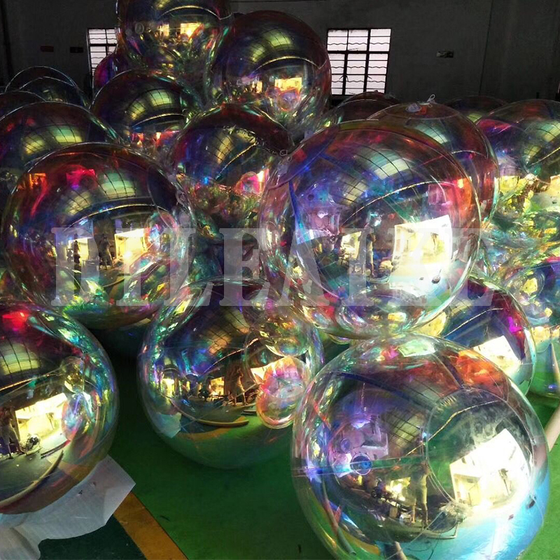 

Fancy design 2m-3m Diameter inflatable Mirror ball / sealed silver mirror balloon toy / outdoor ball item decoration show