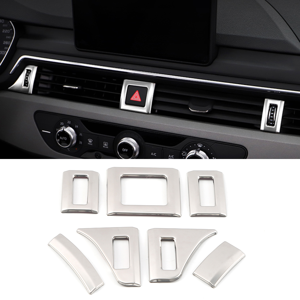 

Car Accessories Stainless Front Air Vent Outlet Trim Sticker Cover Frame Interior Decoration for Audi A4 A5 S4 S5 B9 2017-2020