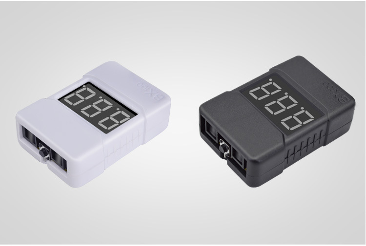 Mini BX100 Portable 1-8S Lipo Tension testeur de Batterie//Basse Tension Buzzer Alarme//Batterie V/érificateur de Tension avec Deux Haut-parleurs Noir