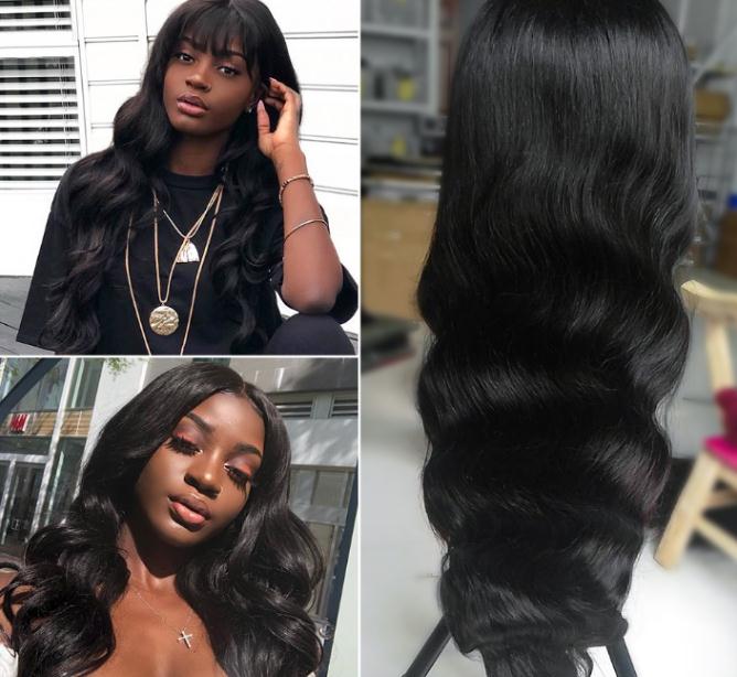 

2020 new Pre Plucked Lace Front Human Hair Wigs 8-26 Inch Brazilian Body Wave Lace Front Wig With Baby Hair Remy, Natural color