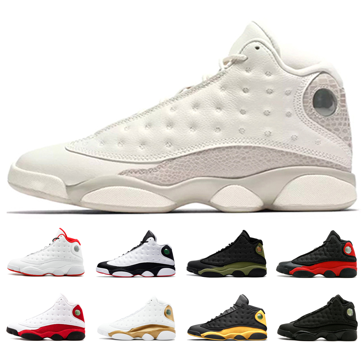 

Wholesale Mens Basketball Shoes 13 13s Bred Phantom Hyper olive He Got Game DMP Sports Shoe men Grey Toe Chicago Sneakers trainer Shoes, Mtlc gold & city of flight