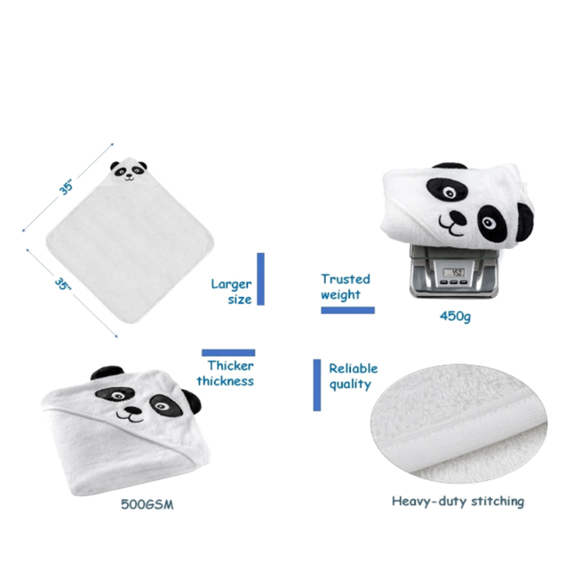 

Baby Bath Hooded Towel, Washcloth with Hood, Organic Bamboo, Extra Soft, Absorbent, Perfect Baby Shower Gift for Newborns Infant, White black