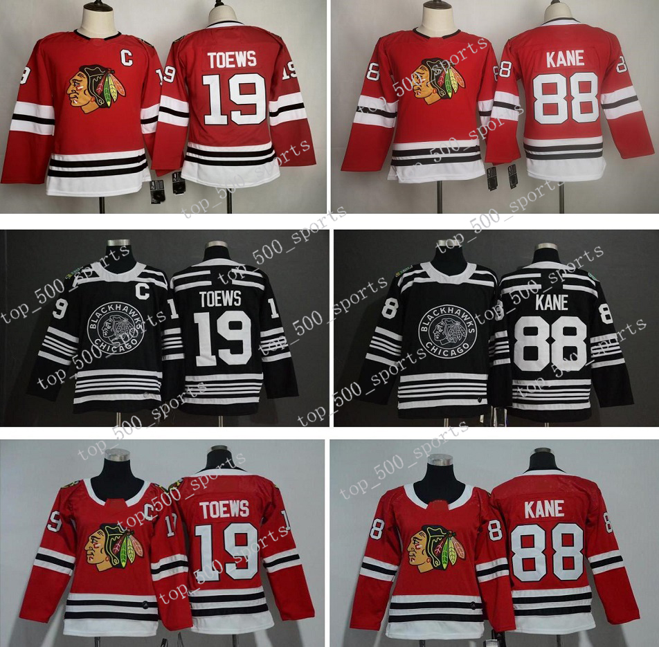 

Chicago Blackhawks Jersey Youth 19 Jonathan Toews 88 Patrick Kane 2019 Winter Classic Black Red Kids Boys Authentic Hockey Jerseys