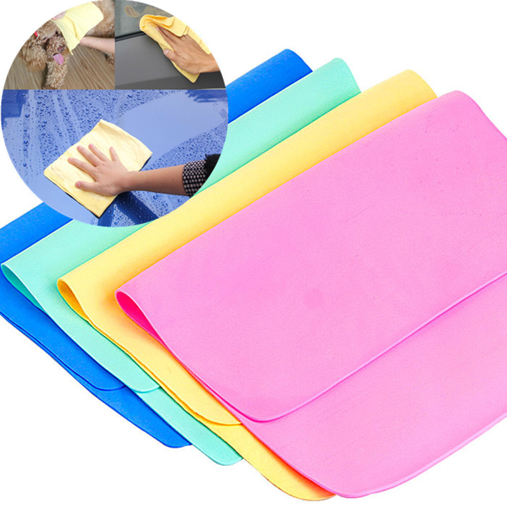

1PC Towel Multifunctional Deerskin Wipes Towel Leather Soft Wash Cleaning, Black