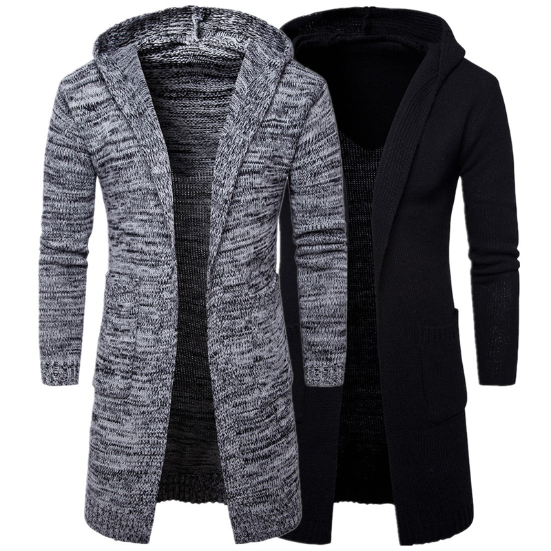 Hommes Cardigan À Capuche Nouveau Hip Hop Longs Chandails Manteau Noir Streetwear Homme Manteau Outwear Assassin Creed Tricot Chandails À Capuche