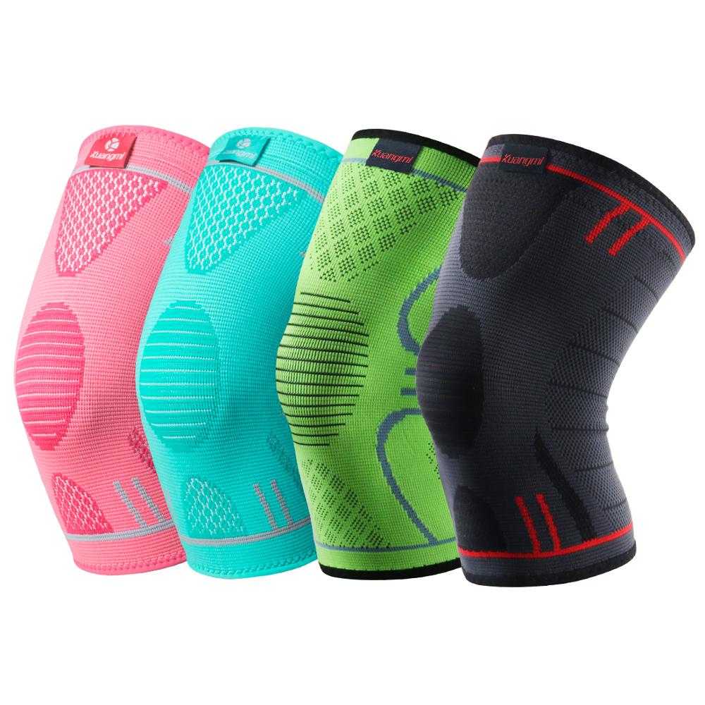 

Kuangmi 1 PC Knee Brace Support Elastic Nylon Sports Compression Knee Pad Sleeve for Running Arthritis Joint Pain Relief Kneepad, Light blue 1pc