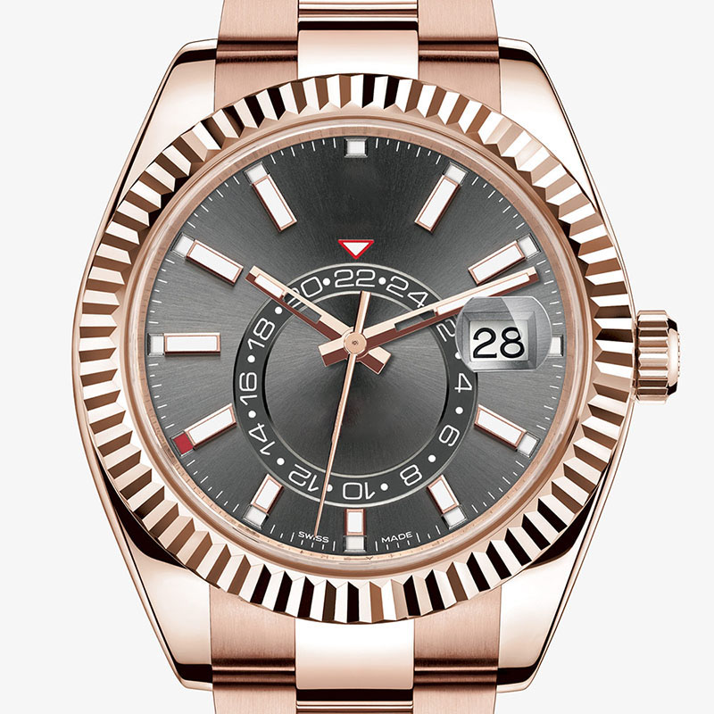

7 Best-selling Luxury Watches New 24-Hour Men's Automatic Calendar 42mm Stainless Steel Sky Dweller Men's Watch
