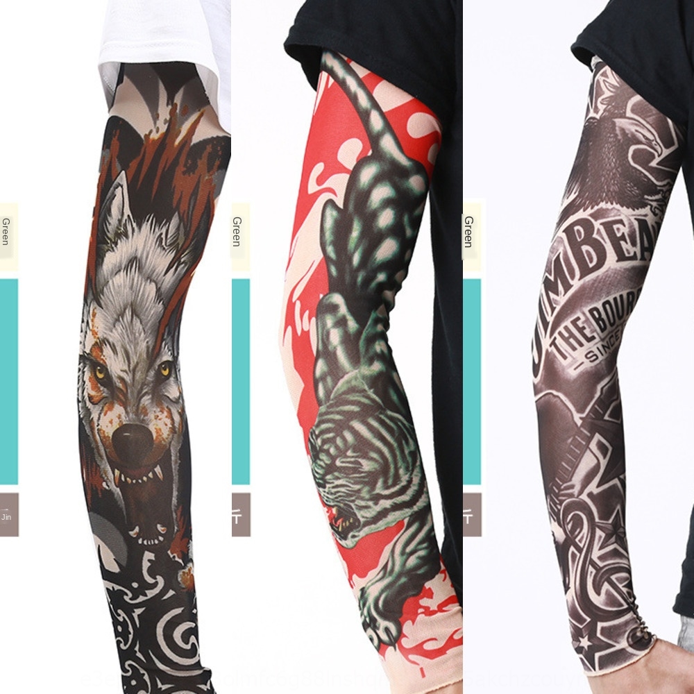 Gloves Mitts Men S Cool Ice Silk Chinese Dragon Tattoos Sleeve Fingerless Gloves Arm Cuff J Sporting Goods Gloves Mitts Men S Cool Ice Silk Chinese Dragon Tattoos Sleeve Fingerless Gloves Arm Cuff J Sporting Goods