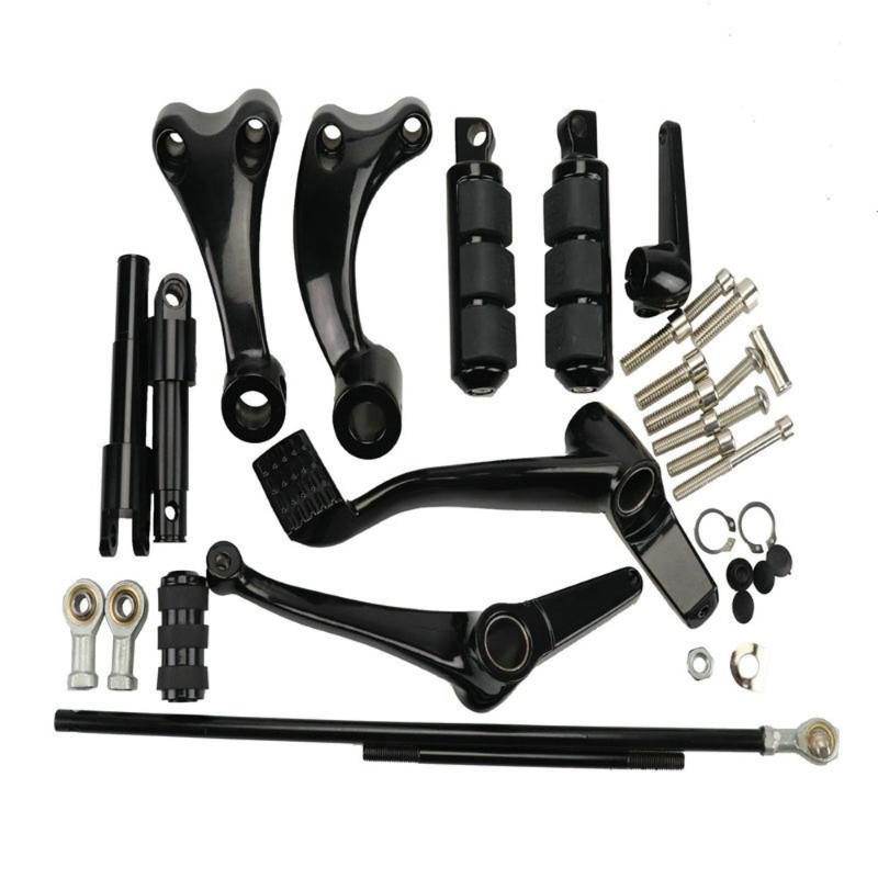 

Front Forward Controls Foot Rest Pegs Brake Pedal Shifter Linkage Set For Sportster XL 883 1200 14-19