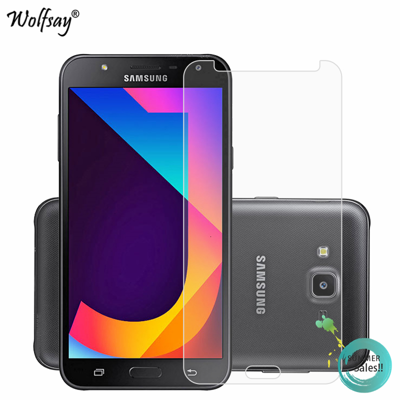 2 PCS 0.26mm 9H 2.5D Tempered Glass Film for Galaxy J7 //J701 Touch Panel Replacement Color : Grey
