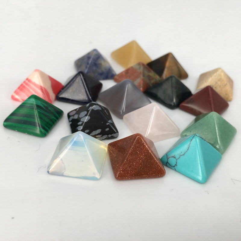7pcs Natural Pyramid Stone Crystals Healing Chakra or Jewelry Making-image-513239883
