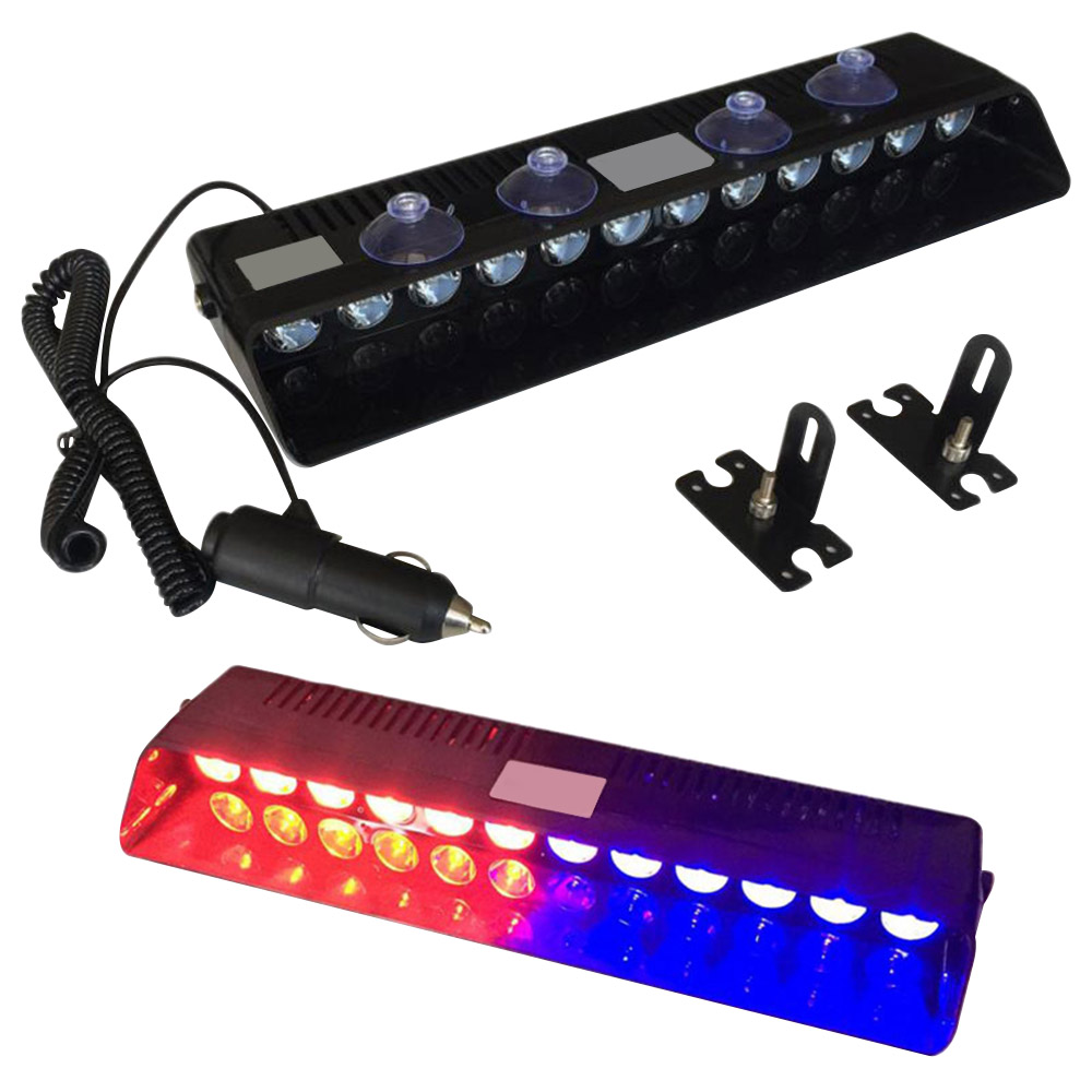 

1Pcs LED Auto Interior Emergency Warning Strobe Lights 12LED Roof Strobe Lamp Front Windshield Light For Truck Boats, As pic