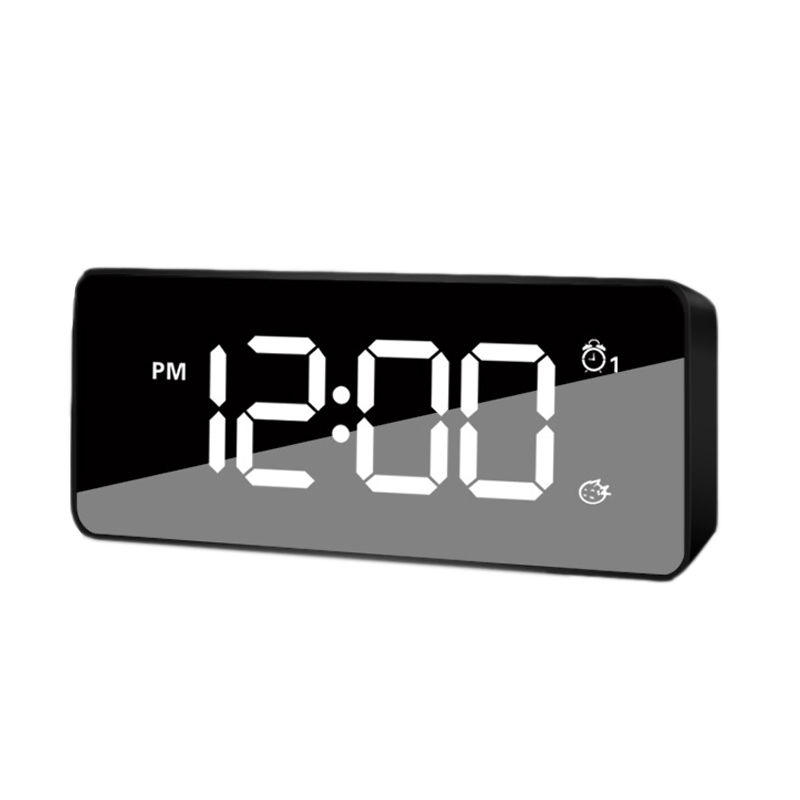 

Mirror Led Charging Digital Alarm Clock With Snooze Mode & Sound Control Backlight