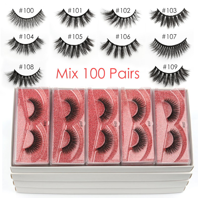NOUVEAUX cils de vison 3D Mink Cils de gros 20/30/50/100 Paies en masse de vison dramatique en vrac