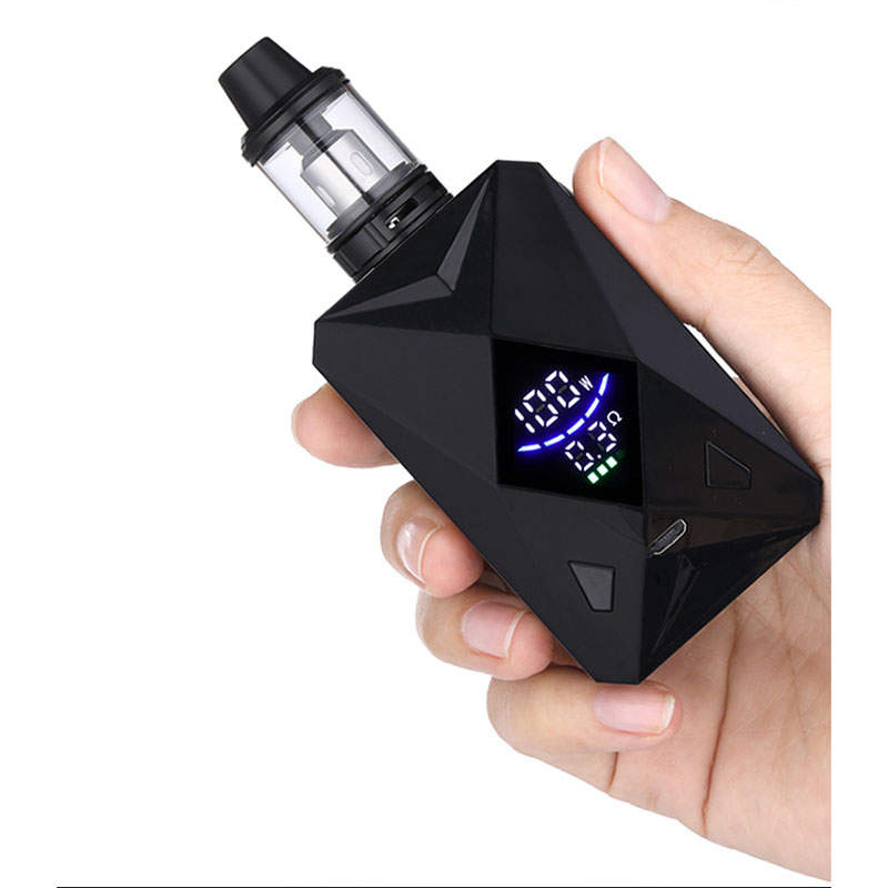 

M6 Diamond Vape Mod Electronic Cigarette kits 100W 2200mAh Box Mods Battery ecigs 3ml Tank smoke vaporizer OLED Screen 510 thread E- Cigarettes, Purple