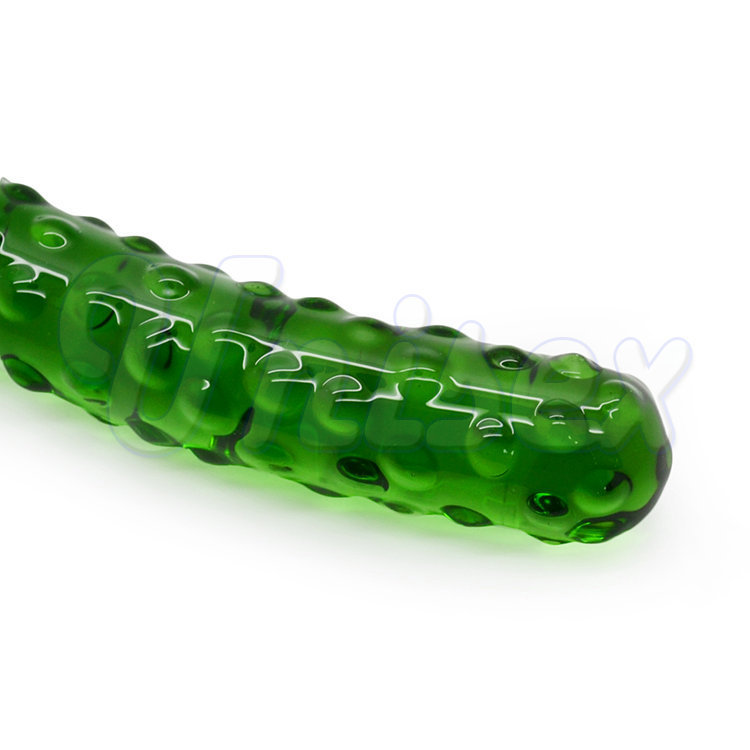 Cucumber Crystal Glass G Spot Dildo Penis Butt Plug Vagina