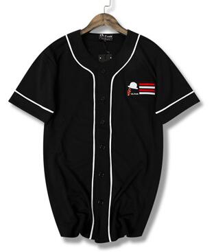 

2019 New Hip hop black and white line quick-drying T-shirt baseball uniform short-sleeved jersey, Grey