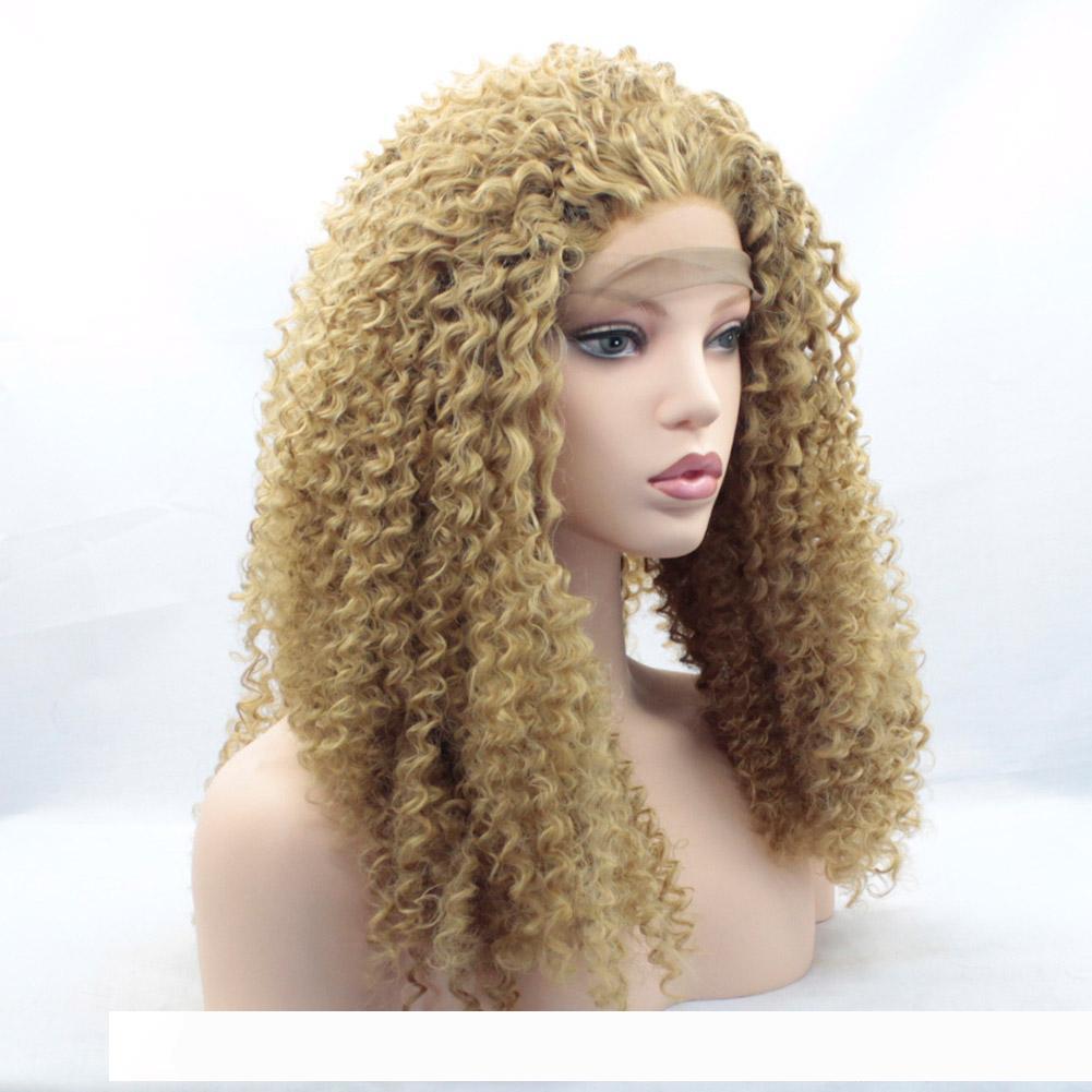 blonde curly wig