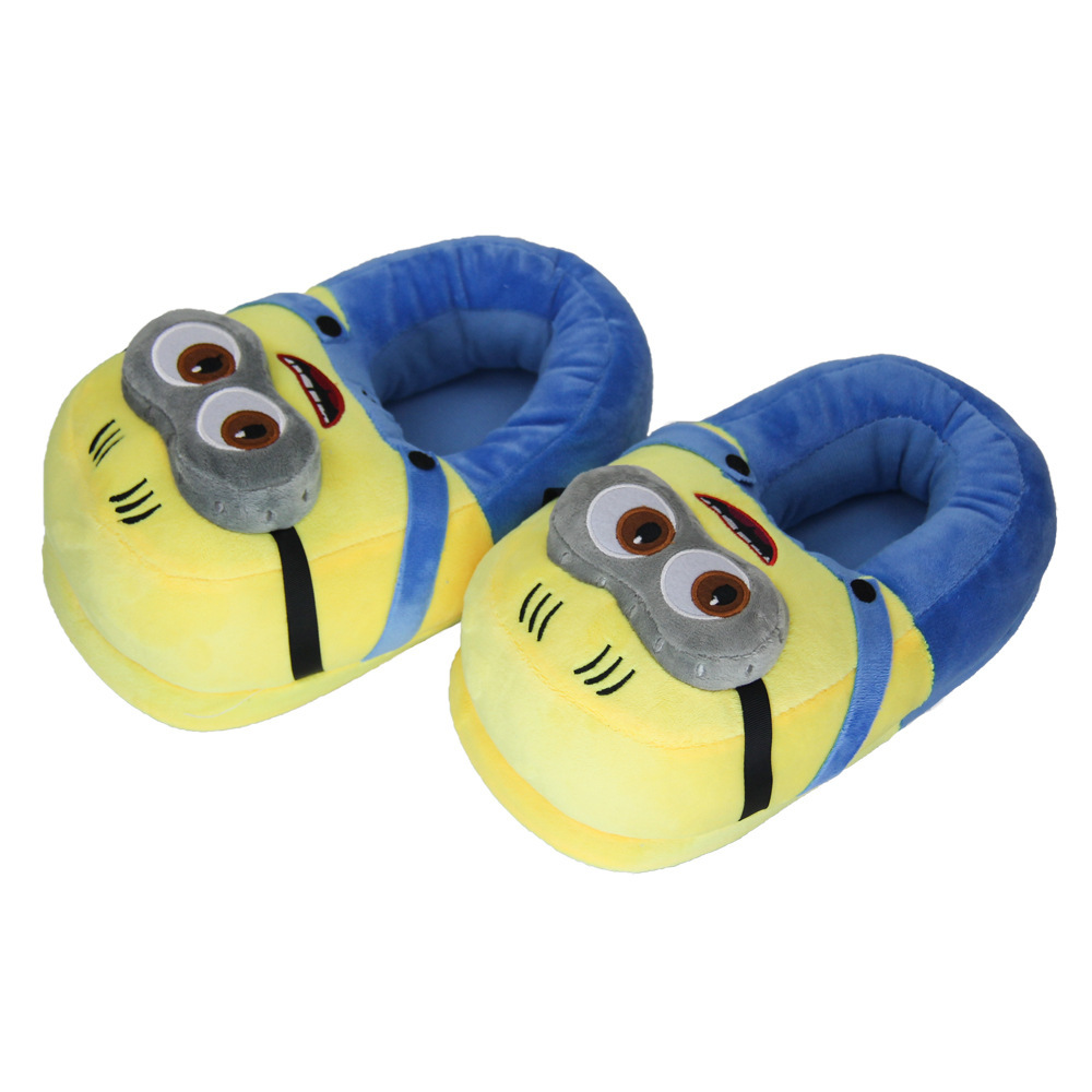

Cute Cartoon Anime Slippers Cute Minion Plush Indoor Slippers For Adults Women Men Winter Home Slippers Y200706