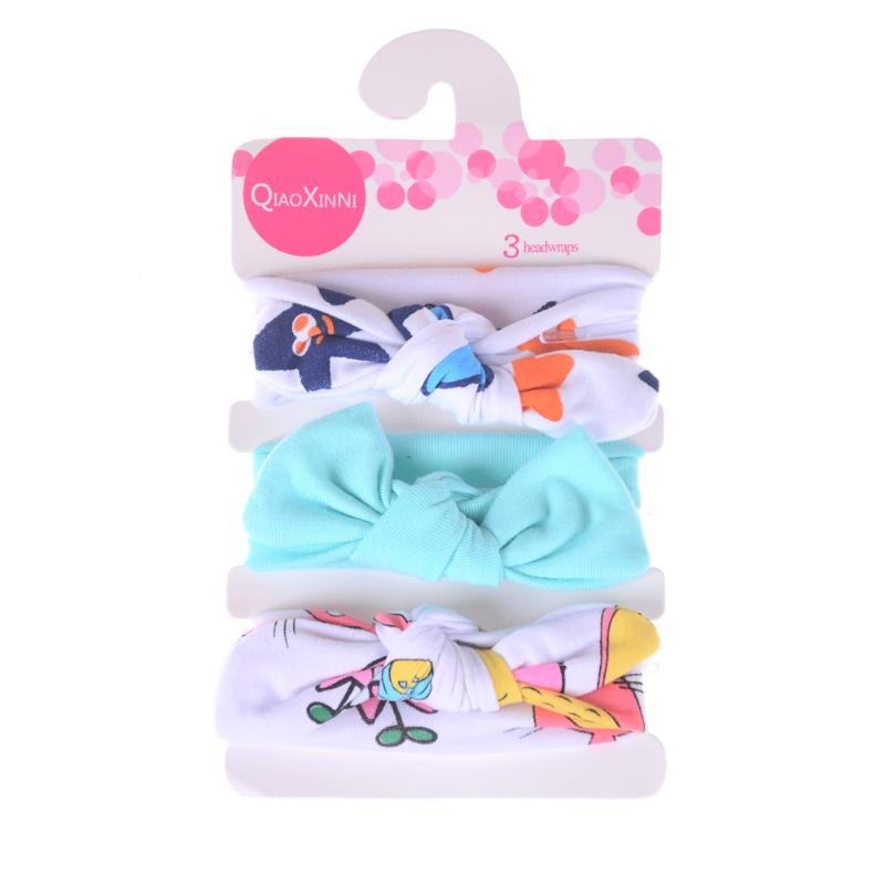 

3Pcs/Set Mix Styles Bowknot Headband Lovely Fashion Kids Baby Girls Children Cotton Hair Band Headwear