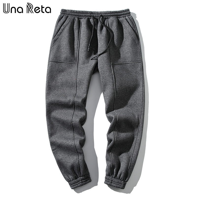 

Una Reta Men's Pants Casual Solid Pants Men Hip Hop Sport Cargo Trousers Streetwear Elastic Waist Joggers Sweatpants, Black