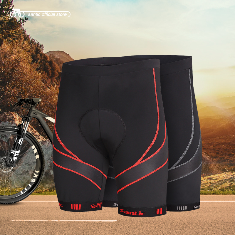 

Santic Men Anti Slip Padded Cycling Shorts For Men Bike MTB Shorts Two Colors Cycling Clothings MC05045R/H, Red