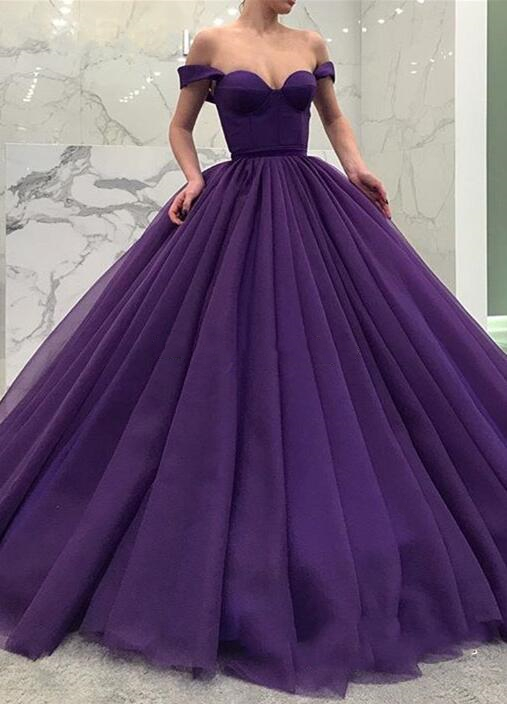 

Purple Ball Gown Off The Shoulder Long Prom Dresses 2019 Formal Evening Gowns Womens Party Celebrity Dress Graduation Dresses, Black;red