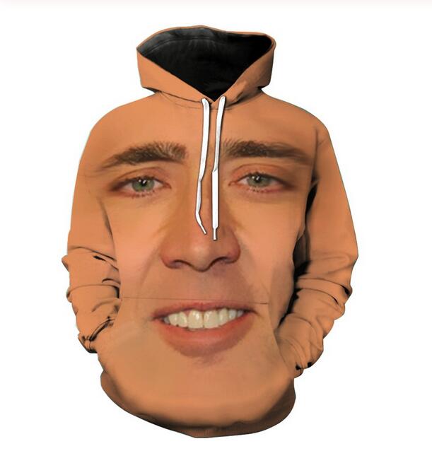 

New Fashion Cool Sweatshirt Hoodies 3D Print Mens Womens Casual Famous Actor Nicolas Cage Hot Style Streetwear Clothes XLR0111, Multicolor