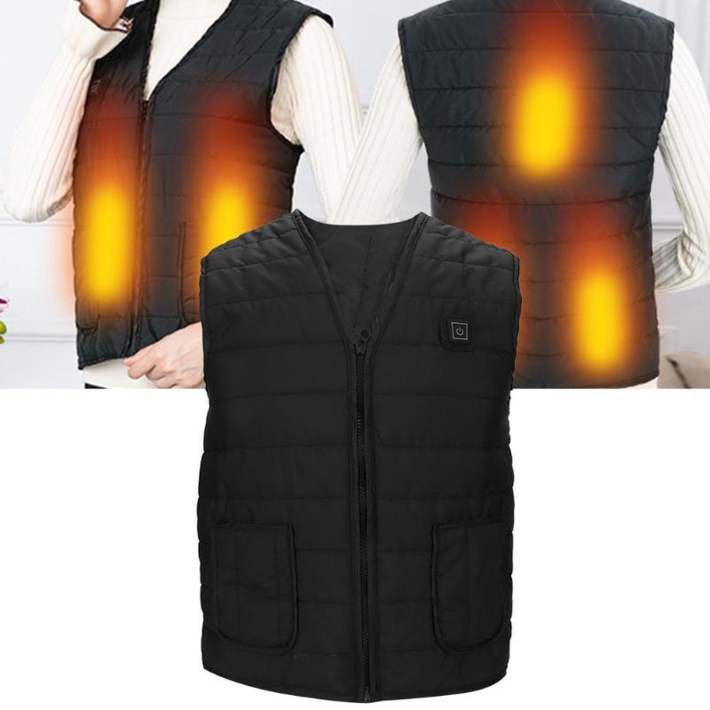 

Heating Vest Winter Warm Jacket Heated Vest USB Charging Heating Intelligent Electric Clothes, Black
